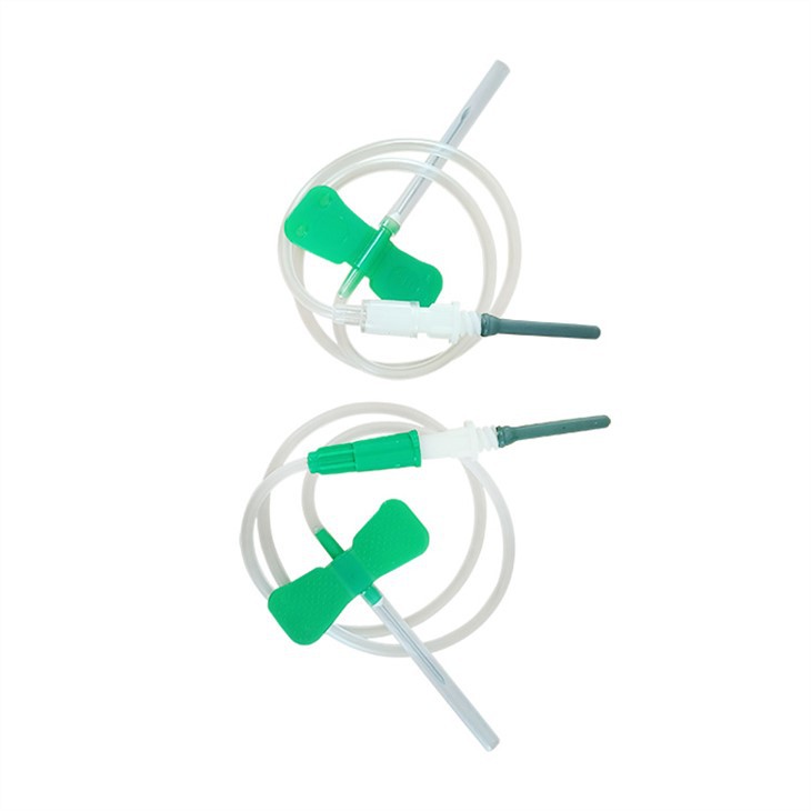 Gwythïen groen y pen meddygol tafladwy gosod nodwydd pigiad glöyn byw 19G 20G 22G 21G 23G 25G