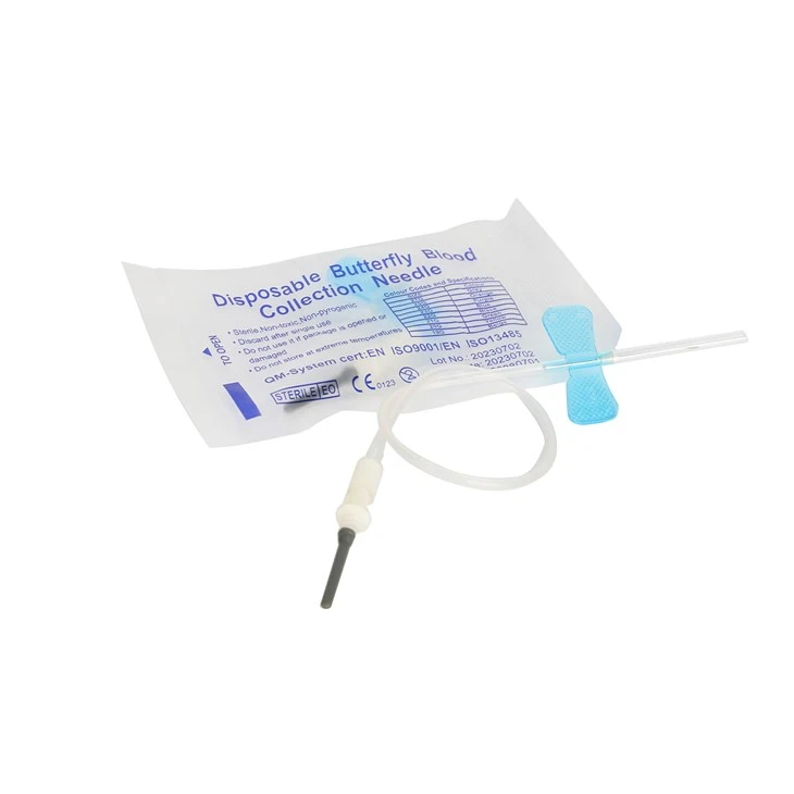 Glöyn byw 20G-23G Dur Di-staen Casgliad Gwaed Nodwyddau PVC ABS
